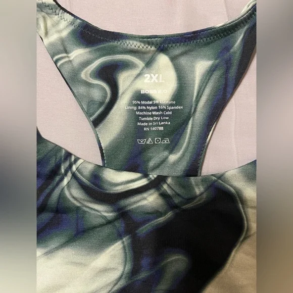 NIP Woxer Boss 2.0 Women’s Everyday Yoga Walking Sports Bra Jade Marble Sz 2XL - Picture 2 of 4